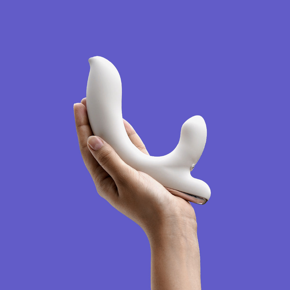 A long flexible silicone vibrator