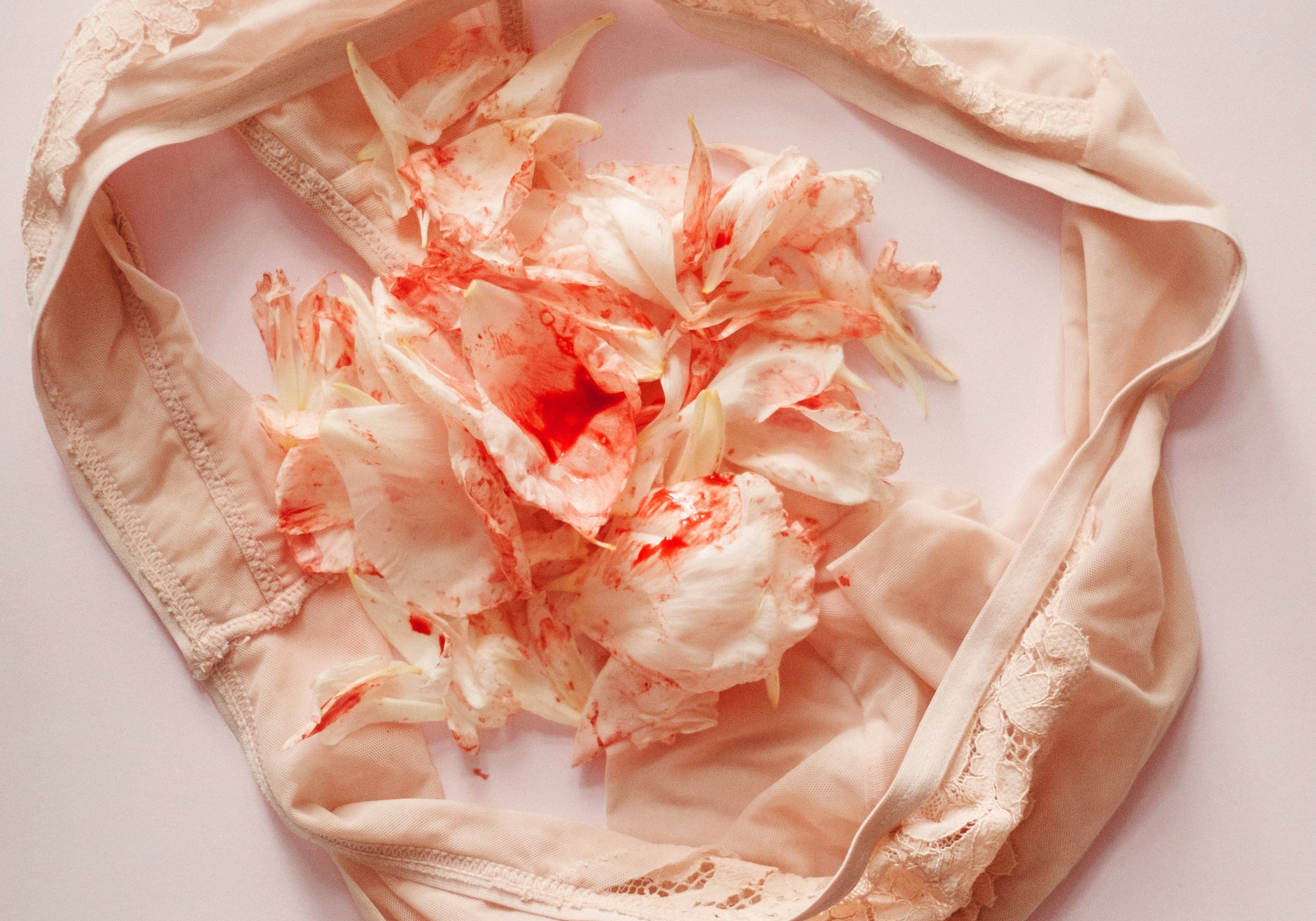 A flower on woman's underwear