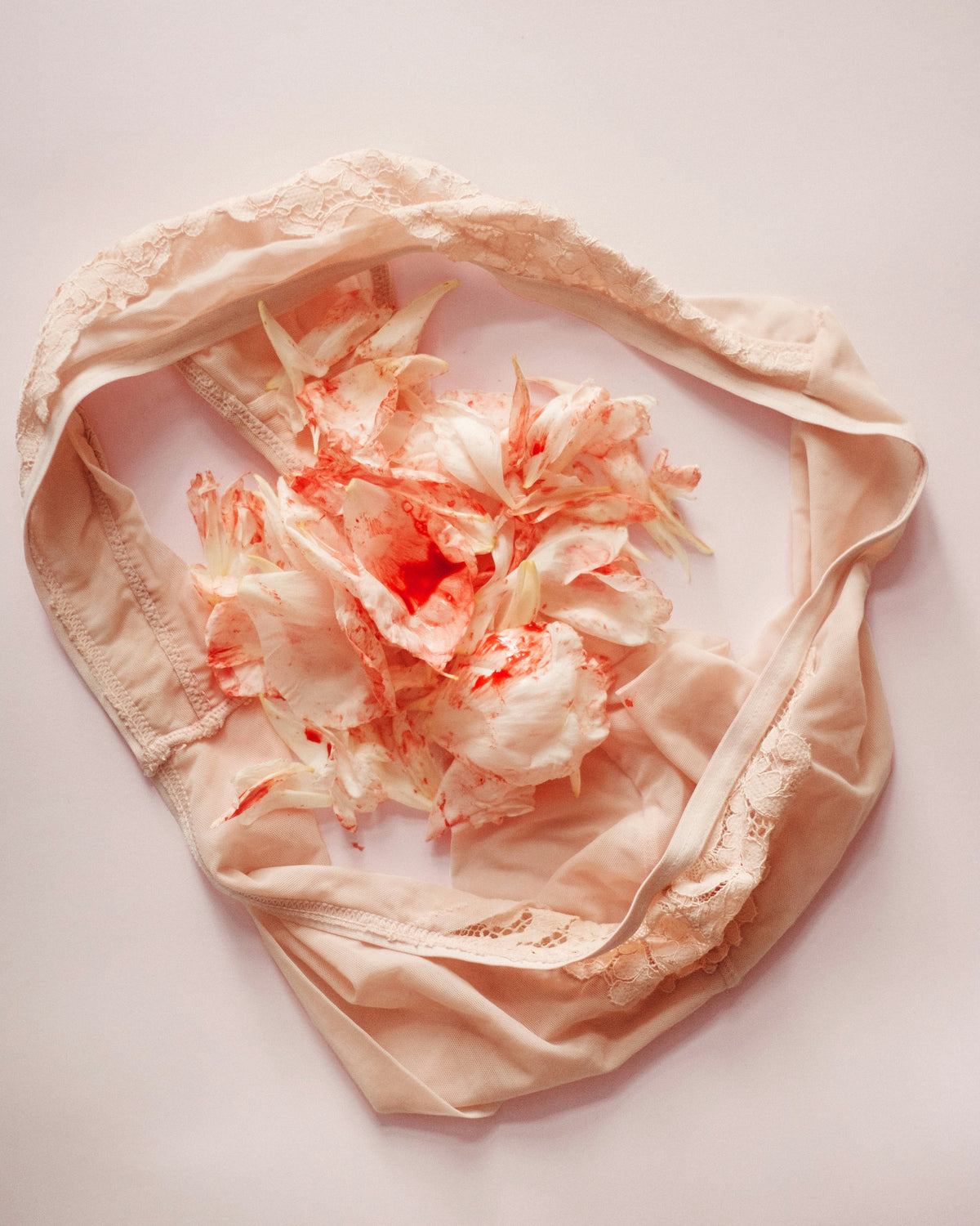 A flower on woman's underwear