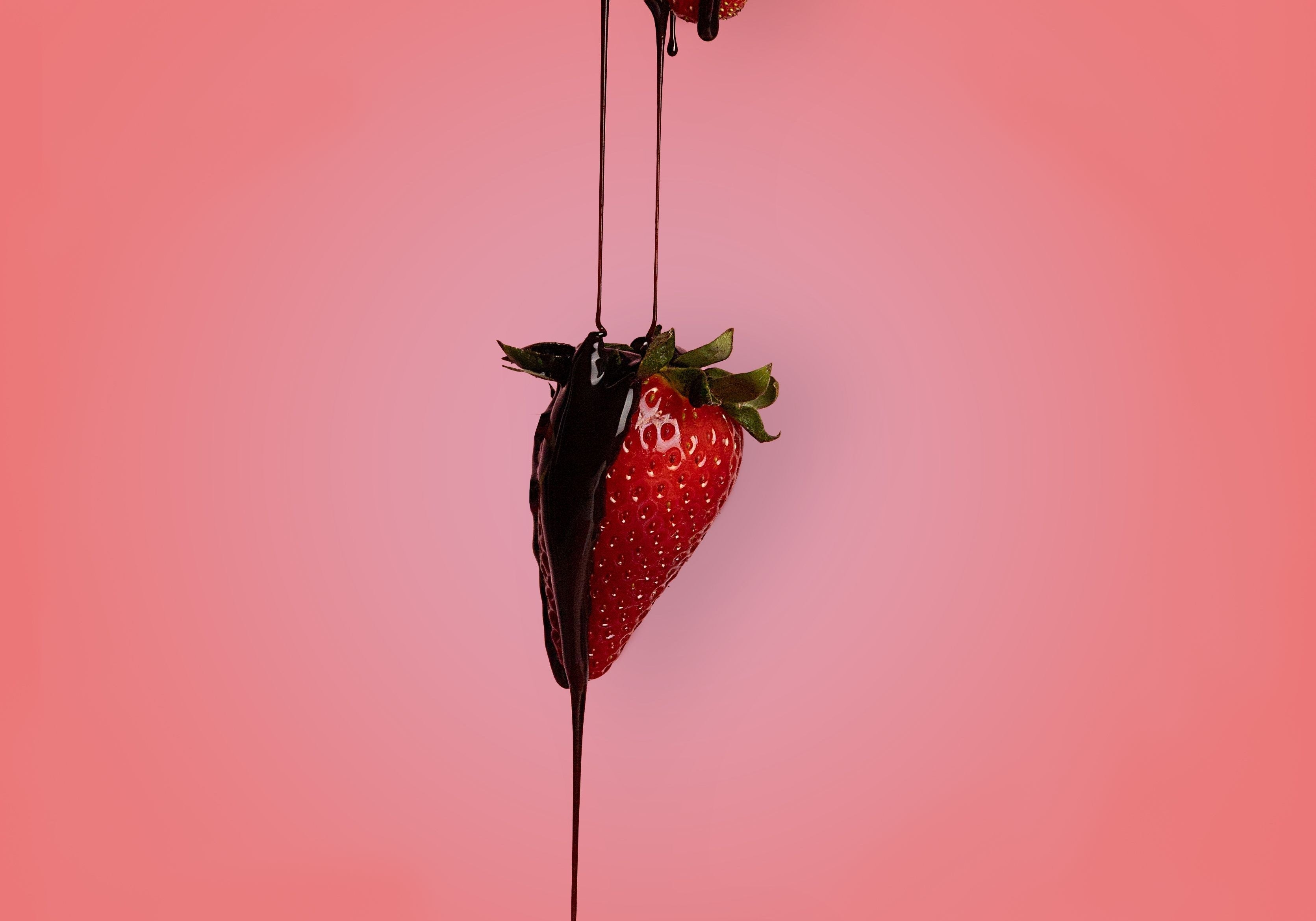 Strawberries dripped in chocolate